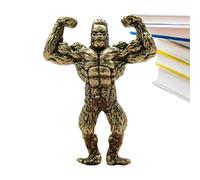 Ristyur Estatua de Gorila, estatuilla de Gorila,Decoración de Escritorio de Gorila de Cobre | Decoraciones de Gorila Muscular de simulación de Cobre Macizo, Gorila Culturista, Figuras en