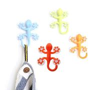 Ristyur Gecko - Ganchos de Ventosa con 4 ventosas, Toalla Colgante con Ventosa para Cocina, Cuarto de baño, Ducha, Pared, Ventana, Puerta de Cristal, Ventosa, Color Aleatorio