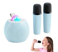 Ristyur - Máquina de karaoke portátil, altavoz de karaoke | 2 micrófonos inalámbricos Karaoke portátiles con cambio de voz, altavoz de karaoke con un diseño brillante, para divertirse