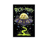 RISUANHENM Póster artístico de anime de Rick And Morty In The Space para decoración de habitación, lienzo estético para decoración de dormitorio, 30 x 45 cm, estilo sin marco