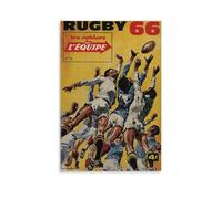 RISUANHENM Póster de rugby vintage para decoración de habitación, póster artístico para habitación, lienzo estético para decoración de pared, dormitorio, 50 x 75 cm, estilo sin marco