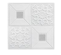 Risveglio 10 calcomanías de pared 3D para decoración del hogar, calcomanías XPE con purpurina para sala de estar, dormitorio, bricolaje y para arte, 35 x 35 cm (blanco con plata)