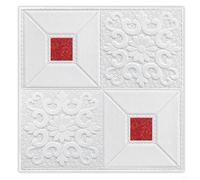 Risveglio 10 calcomanías de pared 3D para decoración del hogar, calcomanías XPE con purpurina para sala de estar, dormitorio, bricolaje y para arte, 35 x 35 cm (blanco con rojo)