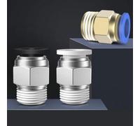Risveglio 10 piezas PC12-04 de conexión rápida para conexión neumática, conector de manguera de aire de rosca de 1/2 pulgada, tubo de poliuretano de 12 mm, fugas, color azul PC12-04