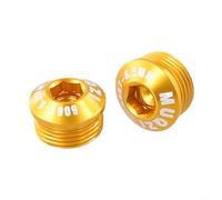 Risveglio 2 tapas de pedal de bicicleta, cubiertas antipolvo de aleación de aluminio M14xP1.0 para piezas de reparación de pedales de bicicleta de 9 16 pulgadas, negro (oro de 6.5 mm)