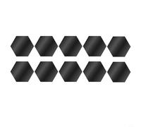 Risveglio 24 calcomanías hexagonales doradas para pared, azulejos de mosaico autoadhesivos de acrílico para decoración del hogar, calcomanías reflectantes (XS, 24 unidades, negro)