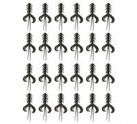 Risveglio 24 piezas para TPR para señuelos de pesca suaves, cebo de camarón bailando, 7 cm, cebos simulados Luya para agua salada, pesca de agua dulce, negro, verde, marrón para rojo (negro)