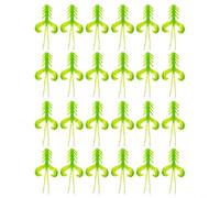 Risveglio 24 piezas para TPR para señuelos de pesca suaves, cebo de camarón bailando, 7 cm, cebos simulados Luya para pesca de agua dulce en agua salada, negro, verde y marrón para rojo (verde)