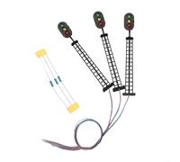 Risveglio 3 luces de señal de construcción ferroviaria precableadas de 3 aspectos LED, accesorios compatibles con 3 V y 12 V