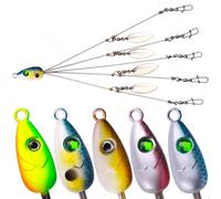 Risveglio 5 brazos Alabama Rig señuelo de pesca, paraguas de lubina con giratorio, 15 g, spinner de agua salada, roca, surf, muelle, pesca, equipo de aparejos de metal ABS