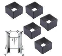 Risveglio 5 insertos de tubo para equipos de fitness, convertidor de manga cuadrada de 50 mm a 45 mm, adaptador de plástico que absorbe los golpes, color negro