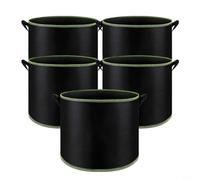 Risveglio 5 piezas para macetas redondas de tela de 3 a 15 galones, bolsas de cultivo no tejidas con drenaje al aire libre (7 galones/26.4 L)