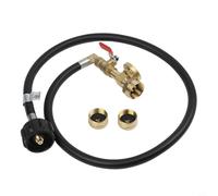 Risveglio Adaptador de recarga de propano con válvula de control de manómetro, manguera de 3 pies para tanque QCC a botella de 1 libra, kit de conectores de latón