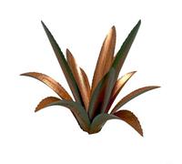 Risveglio Agave de metal grande, estatua de arte de jardín al aire libre con estacas para el suelo, decoración de plantas de hierro resistente a la intemperie para césped, patio, verde (verde con