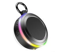 Risveglio Altavoz para ducha, IPX7 impermeable con ventosa, sonido estéreo inalámbrico portátil de 5 W, radio FM, pantalla LED, micrófono de manos, tiempo de reproducción de 8 horas, negro