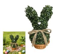 Risveglio Árbol topiario artificial verde de 43 cm para conejo | Boj artificial de conejo de 17 pulgadas, color verde, para decoración de árbol de conejo, sin cesta