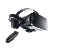 Risveglio Auriculares de realidad virtual 3D para teléfonos celulares, gafas de realidad virtual compatibles con y visor de películas y juegos móviles inmersivos con controlador de juegos, negro