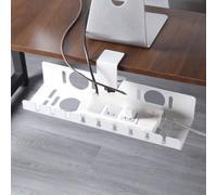 Risveglio Bandeja de gestión de cables para debajo del escritorio, sin taladrar, para cables de policarbonato de acero resistente, 40 cm, color negro