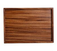 Risveglio Bandeja para servir té de nogal acabada a mano, plato minimalista de estilo japonés para sala de estar, estudio, diseño ergonómico, fácil de transportar (36 x 25 x 2,6 cm)