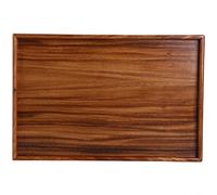 Risveglio Bandeja para servir té de nogal acabada a mano, plato minimalista de estilo japonés para sala de estar, estudio, diseño ergonómico, fácil de transportar (45 x 35 x 2,6 cm)