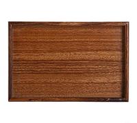 Risveglio Bandeja para servir té de nogal acabada a mano, plato minimalista de estilo japonés para sala de estar, estudio, diseño ergonómico, fácil de transportar (30 x 20 x 2,6 cm)