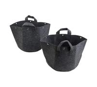 Risveglio Bolsas de cultivo no tejidas transpirables con anillos de metal y asas reforzadas, macetas de tela gruesa para crecimiento de raíces, excelente drenaje, 2 piezas