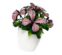 Risveglio Bonsái de orquídea mariposa artificial, planta de simulación realista de Phalaenopsis, para decoración de entrada de flores falsas de plástico, 18 cm, morado