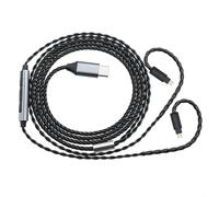 Risveglio Cable de auriculares desmontable de 0,78 mm, 2 pines, OFC chapado en plata con micrófono, gancho ergonómico para Shure MMCX A2DC (con ranura 0,78)