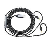 Risveglio Cable de auriculares desmontable de 0,78 mm, 2 pines, OFC chapado en plata con micrófono, gancho ergonómico para Shure MMCX A2DC (IE40Pro)