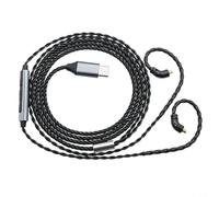 Risveglio Cable de auriculares desmontable de 0,78 mm, 2 pines, OFC chapado en plata con micrófono, gancho ergonómico para Shure MMCX A2DC (Bend MMCX)