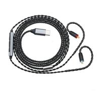 Risveglio Cable de auriculares desmontable de 2 pines de 0,78 mm, cobre chapado en plata, micrófono en línea MMCX/A2DC (rojo azul MMCX)