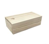 Risveglio Caja de almacenamiento de madera de pino natural, cubierta deslizante, contenedor de cajón extraíble, cartas de juego, fichas de póquer, joyas y objetos pequeños, 14,5 x 7,5 x 4,5 cm