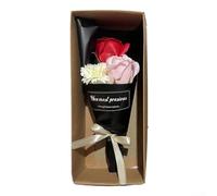 Risveglio Caja de flores de jabón con 3 claveles perfumados para mamá, caja