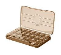 Risveglio Caja de medicina portátil para tres comidas por día, organizador de pastillas de gran capacidad con compartimentos sellados, dosis diarias, para un diseño compacto y fácil de usar, marrón