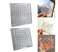 Risveglio Caja expositora de acrílico con 36 rejillas, estuche de almacenamiento transparente, conchas de diamantes, cristales y gemas para uñas, organizador de viaje portátil, 12 x 12 cm