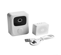 Risveglio Cámara de timbre de video inalámbrica 2.4G con intercomunicador bidireccional y cambio de voz, seguridad frontal HD para el hogar para puerta, color blanco
