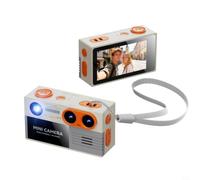 Risveglio Cámara digital retro 4K HD con doble lente y pantalla LCD de 2.4 pulgadas para estudiantes y viajes, para rojo (CCD19 Beige)