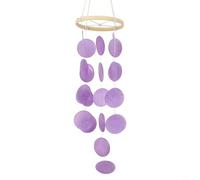 Risveglio Campanas de viento decorativas para colgar en el jardín, 73 cm, carillón de viento de concha de mar natural con estilo bohemio para patio al aire libre, porche y decoración del hogar, 1