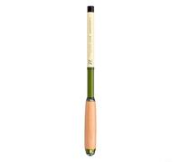 Risveglio Caña de pescar telescópica portátil de fibra de carbono, poste de flujo de luz de 1,2 m a 2 m, mango de madera maciza, carpa, trucha, salmón, camping, verde (2,0 m)