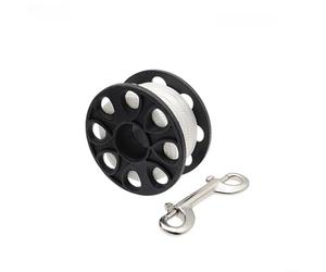 Risveglio Carrete de buceo 30m/50m Bobina de plástico con línea de nylon reforzada y para acero inoxidable doble gancho Buceo & Snorkeling (30m)