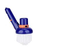 Risveglio Cepillo de limpieza de piscina de nailon con cabezal de succión, paredes y suelos, clips incluidos con fijación de poste seguro, azul y blanco
