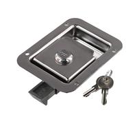 Risveglio Cerradura de acero inoxidable para RV para puerta de pestillo para manija empotrada resistente, caja de herramientas de remolque de viaje para caravana y camión, color plateado, 12 x 9,2 cm