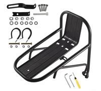 Risveglio Eléctrico para bicicleta Frente Rack Aluminio Portaequipaje Montaña para Bicicleta Freno de Disco Fácil Instalación Negro (rack+herramient abrazadera)