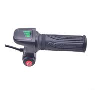 Risveglio Empuñadura del acelerador de bicicleta eléctrica de 48 V con pantalla LCD de voltaje, manillar de scooter eléctrico de 5 pines con botón de crucero de llaves, 22 mm para barra de 7/8