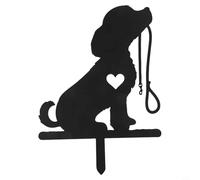 Risveglio Estaca de jardín de silueta de perro de hierro, arte de pared de metal de 6.96 x 9.84 pulgadas para decoración de césped al aire libre, estatua creativa para patio y patio