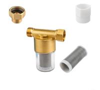 Risveglio Filtro de agua de sedimentos de latón reutilizable 40 para calentador de RV, lavadora, manguera de jardín para piezas de barcos marinos