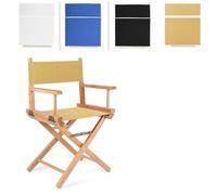 Risveglio Funda de asiento de repuesto para sillas de director | Lienzo con rayas, se adapta al marco de varilla redonda, kit completo con accesorios