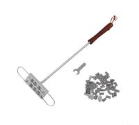 Risveglio Hierro de marca de barbacoa de aleación de aluminio con 55 letras de intercambio, mango de madera resistente al calor, herramienta de estampado de carne para asar al aire libre