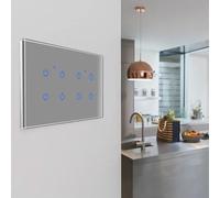 Risveglio Interruptor de luz táctil WiFi de 2 bandas, interruptor de pared de panel de vidrio para control de voz de aplicación Tuya Life, 100-240 V, Reino Unido, 4 bandas