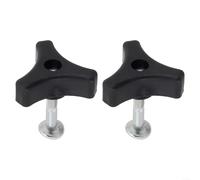 Risveglio Juego de 2 pernos de tuerca de mango triangular de plástico, para máquina cortadora de césped, tornillo de 50 mm de largo con 6 mm de diámetro, perno negro resistente y accesorios de